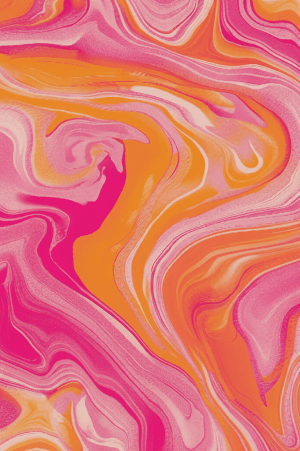 Bold Pink Orange Marble Art Print – wall art print by LOUDHAUS
