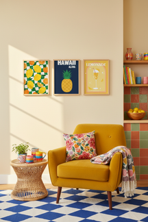 Aloha Hawaii Pineapple Art Print as part of a gallery wall arrangement