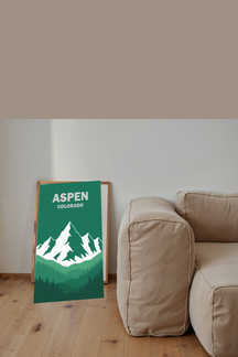 Aspen Colorado Mountain Art Print as part of a gallery wall arrangement