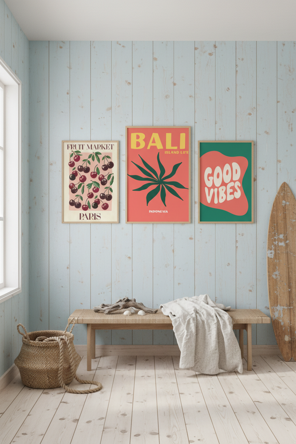 Bali Island Life Travel Art Print as part of a gallery wall arrangement