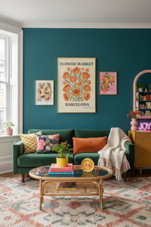 Barcelona Flower Market Art Print as part of a gallery wall arrangement