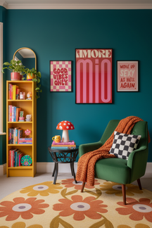 Bold Amore Mio Typography Art Print as part of a gallery wall arrangement