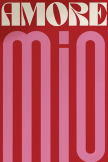 Bold Amore Mio Typography Art Print – wall art print by LOUDHAUS