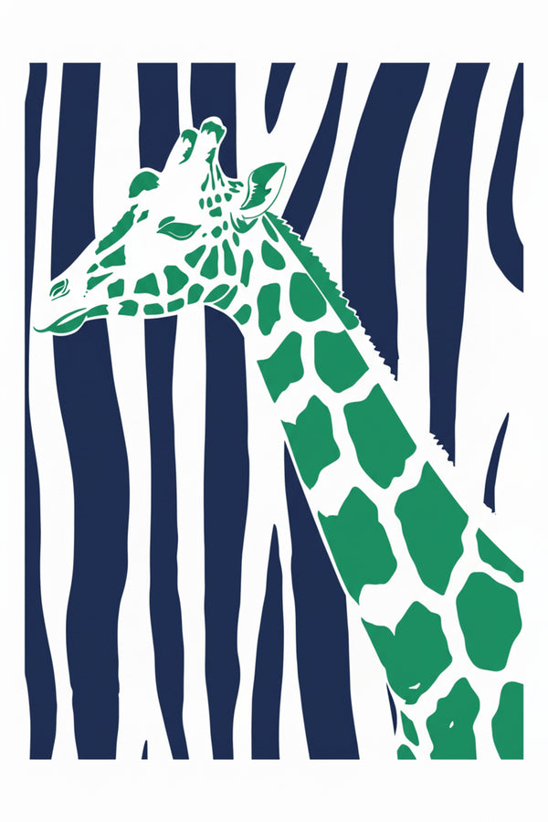 Bold Green Giraffe Art Print – wall art print by LOUDHAUS