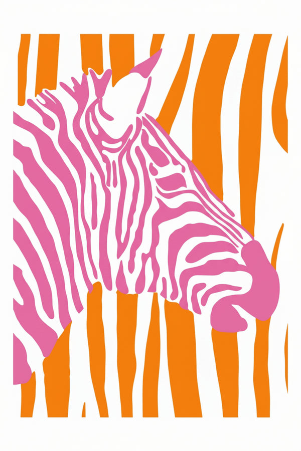Bold Pink Zebra Pop Art Print – wall art print by LOUDHAUS