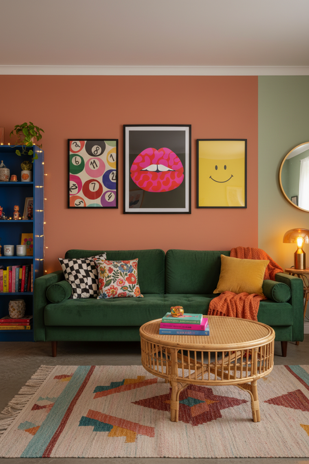 Bold Pop Art Lips Art Print as part of a gallery wall arrangement