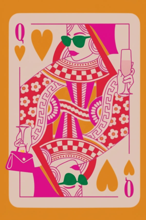 Bold Queen of Hearts Art Print – wall art print by LOUDHAUS