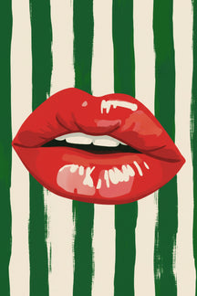 Bold Red Lips Pop Art Print – wall art print by LOUDHAUS