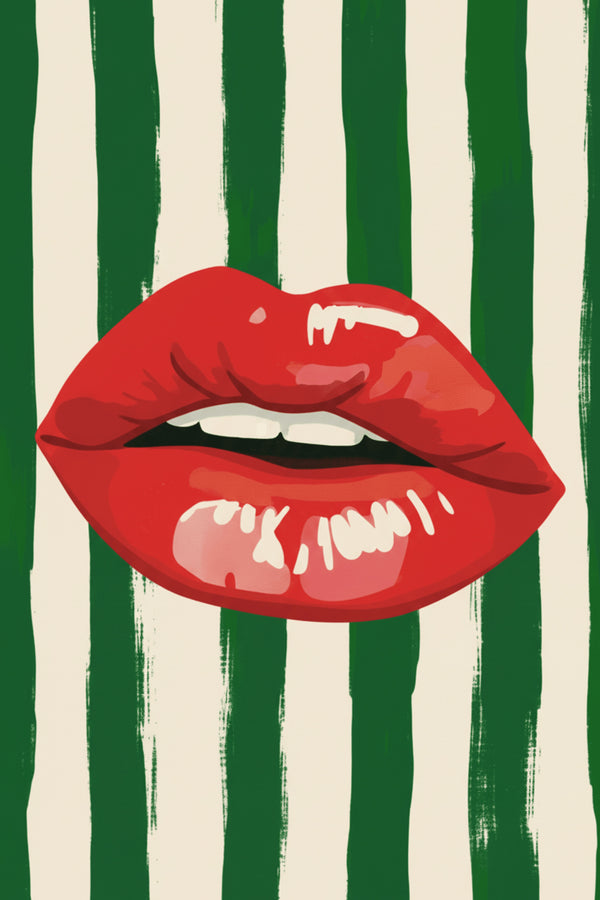 Bold Red Lips Pop Art Print – wall art print by LOUDHAUS