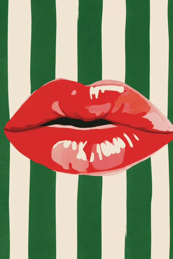 Bold Red Lips Pop Art Print – wall art print by LOUDHAUS
