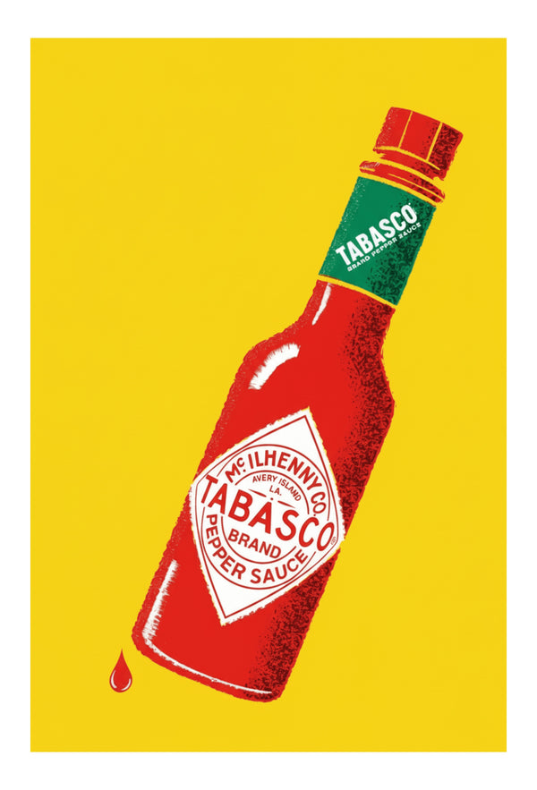 Bold Tabasco Bottle Art Print – wall art print by LOUDHAUS