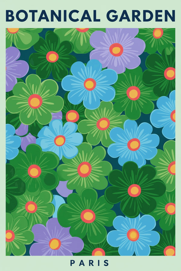 Botanical Garden Paris Flower Art Print – wall art print by LOUDHAUS