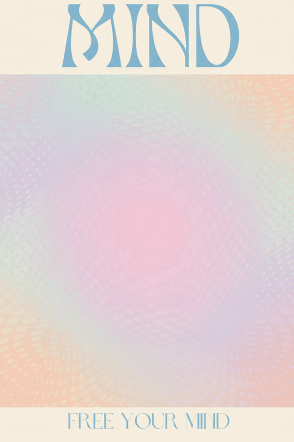 Calm Pastel Gradient Typography Print – wall art print by LOUDHAUS