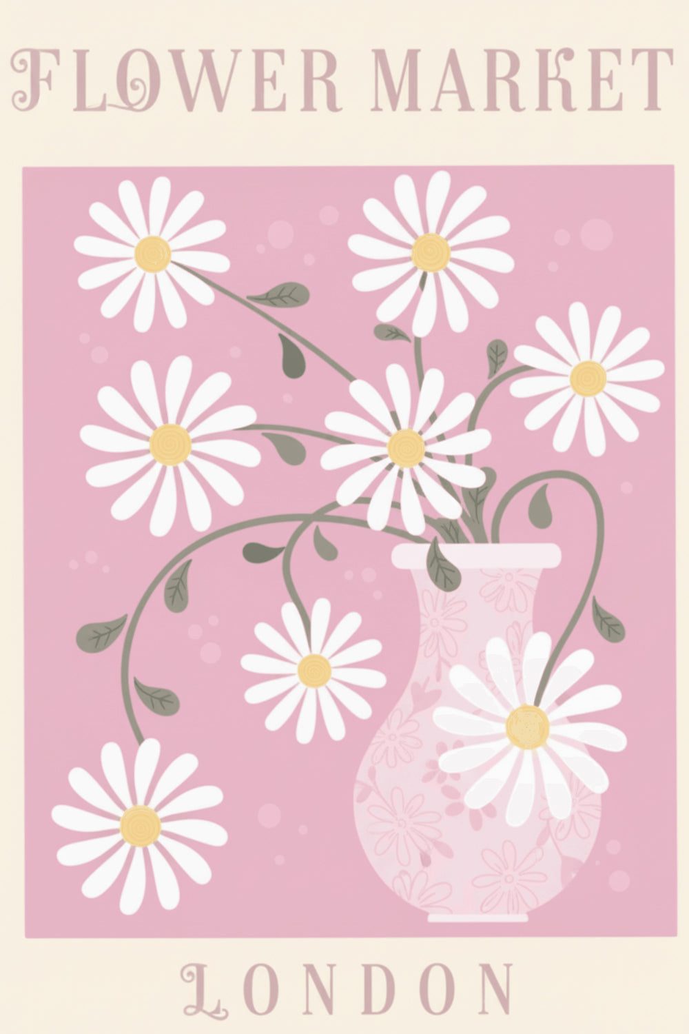 Charming Daisy Flower Market Art Print – wall art print by LOUDHAUS