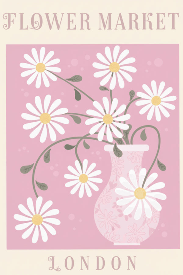 Charming Daisy Flower Market Art Print – wall art print by LOUDHAUS