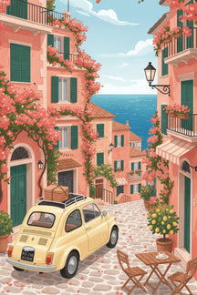 Charming Italian Coastal Town Art Print – wall art print by LOUDHAUS