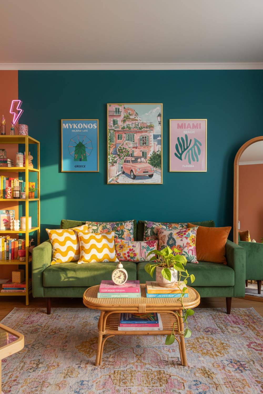 Charming Italian Townscape Art Print as part of a gallery wall arrangement
