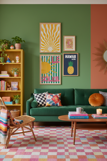 Cheerful Sunshine Smile Art Print as part of a gallery wall arrangement