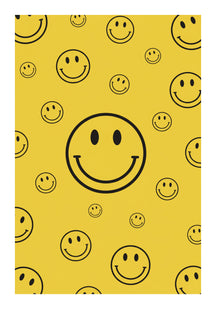 Cheerful Yellow Smiley Face Art Print – wall art print by LOUDHAUS