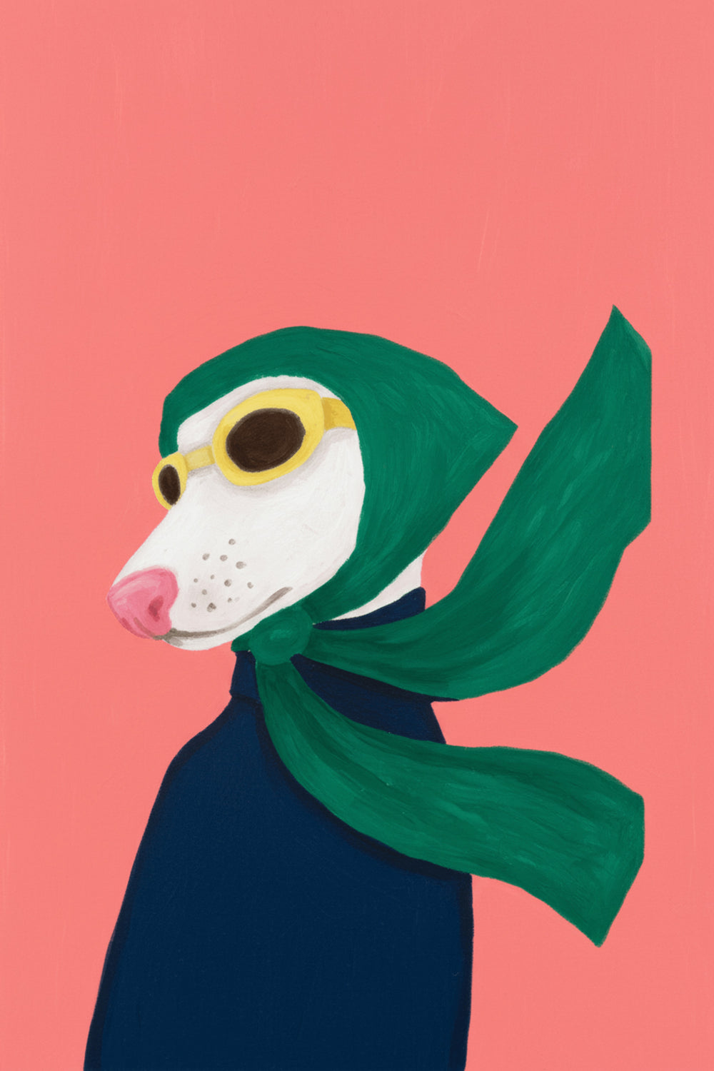 Chic Dog Aviator Art Print – wall art print by LOUDHAUS