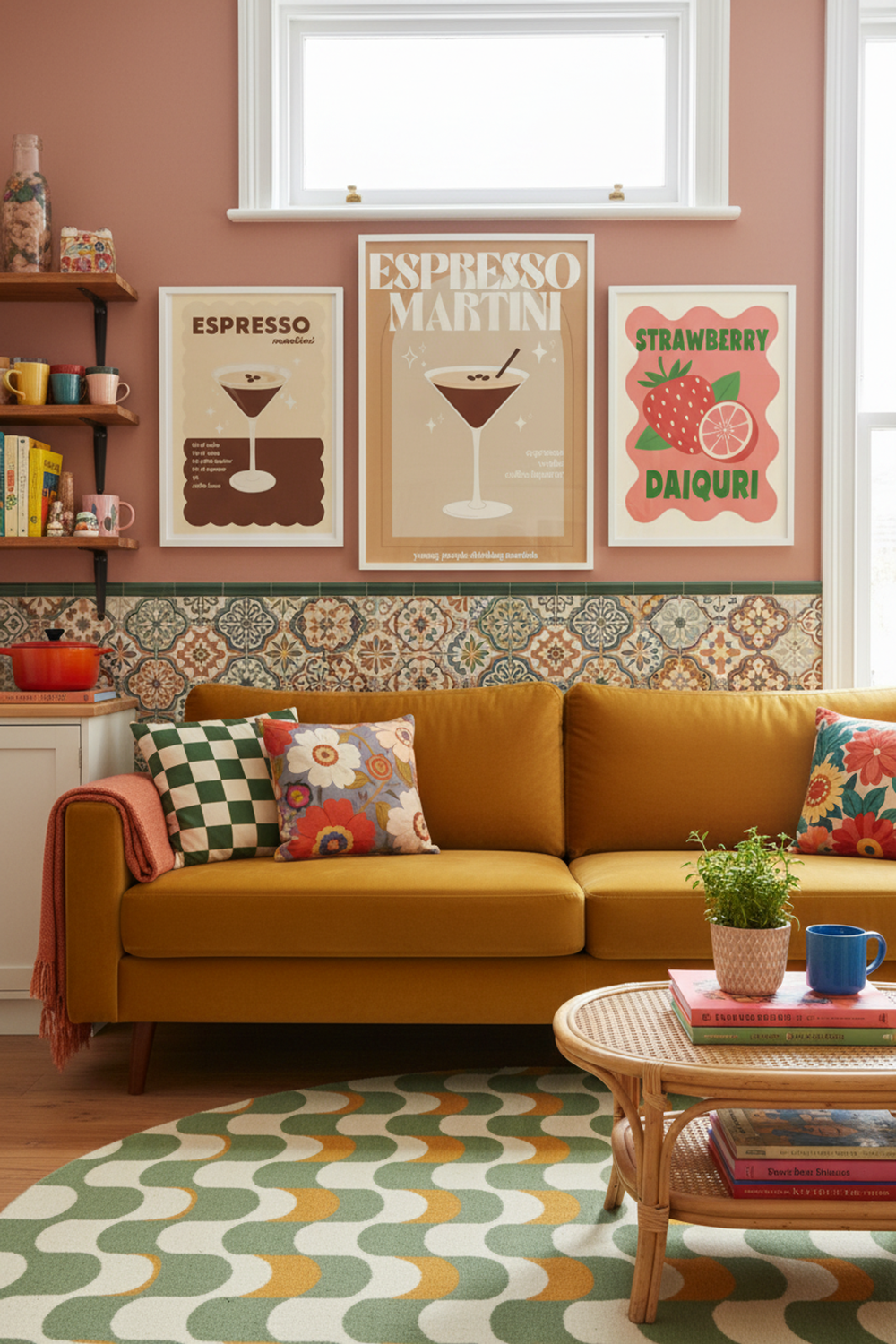 Chic Espresso Martini Art Print as part of a gallery wall arrangement