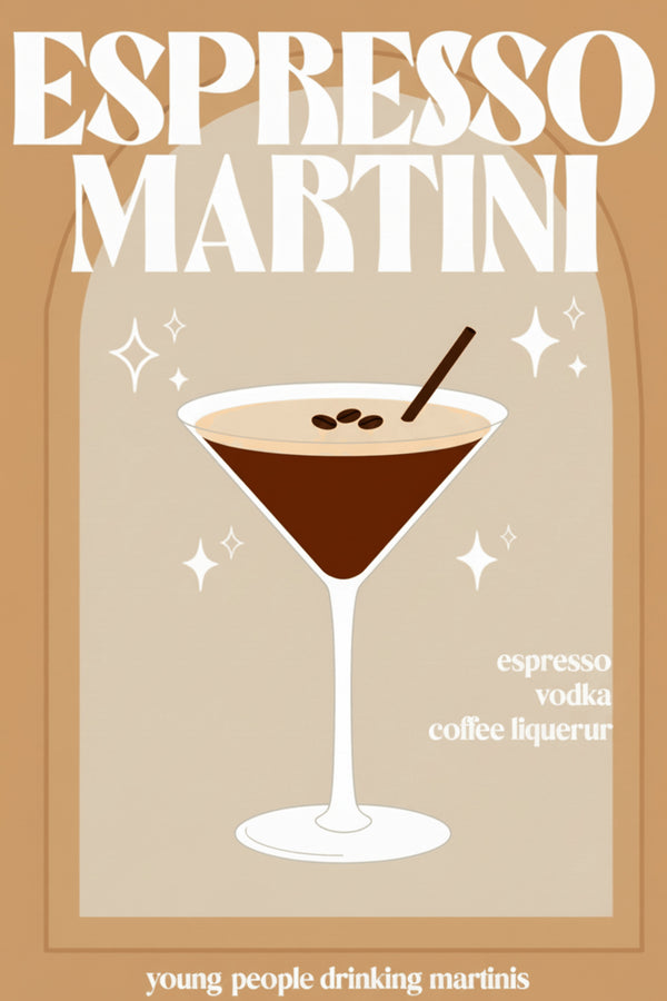 Chic Espresso Martini Art Print – wall art print by LOUDHAUS