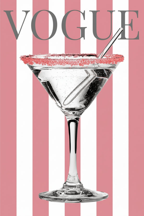 Chic Martini Glass Fashion Art Print – wall art print by LOUDHAUS