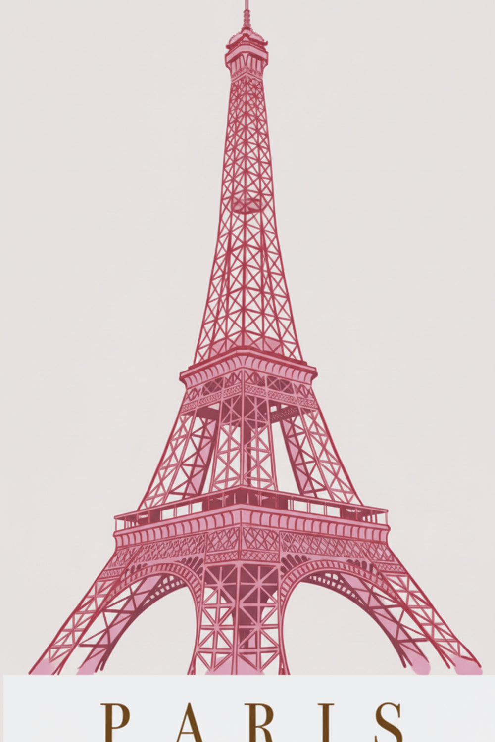 Chic Pink Eiffel Tower Art Print – wall art print by LOUDHAUS