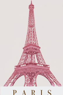 Chic Pink Eiffel Tower Art Print – wall art print by LOUDHAUS
