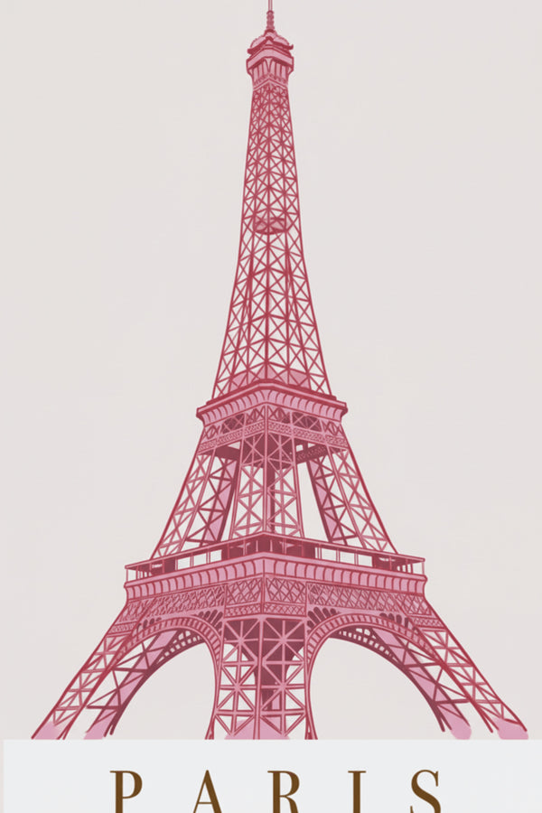 Chic Pink Eiffel Tower Art Print – wall art print by LOUDHAUS