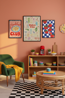 Dolce Vita Italian Food Art Print as part of a gallery wall arrangement