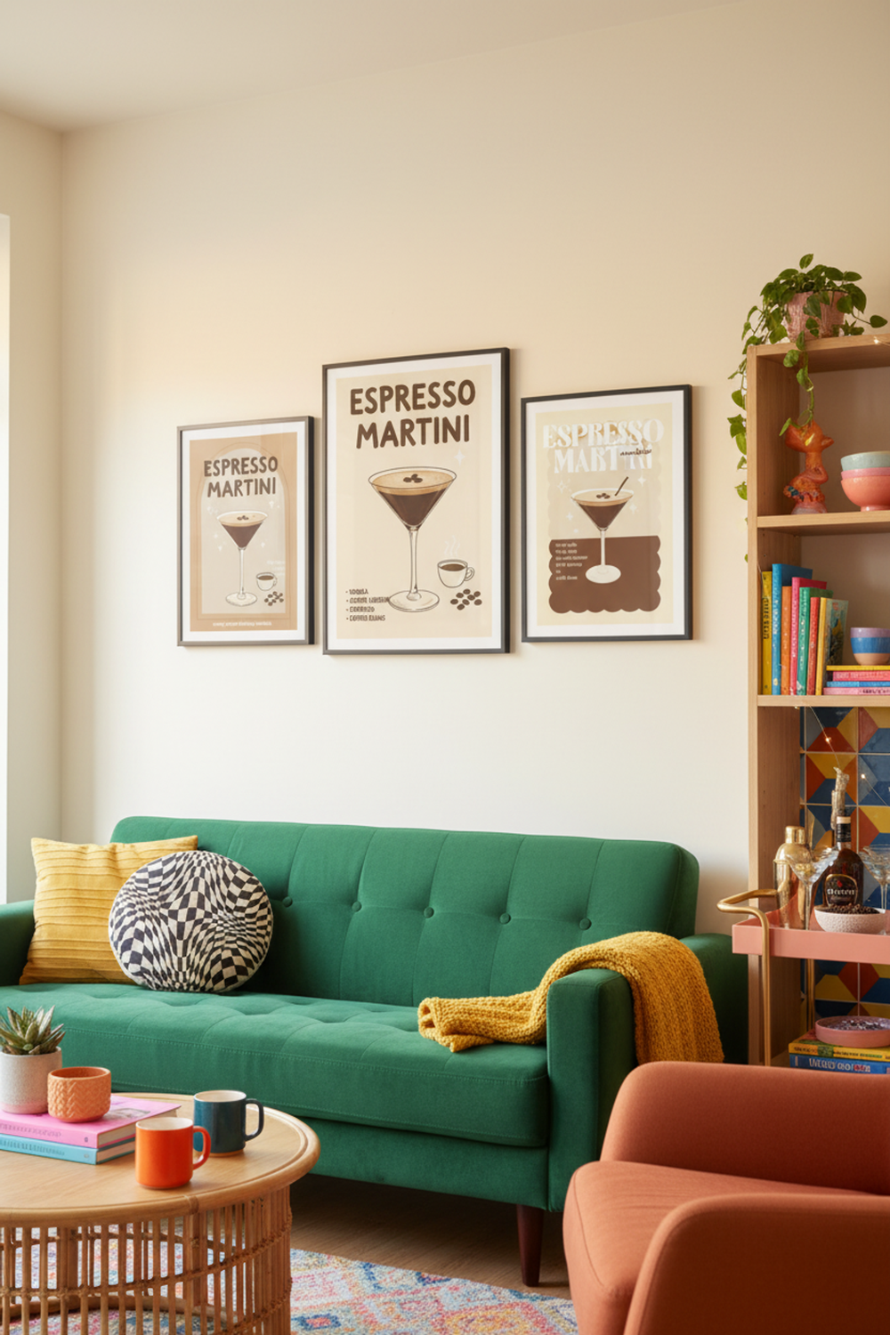 Espresso Martini Recipe Art Print as part of a gallery wall arrangement