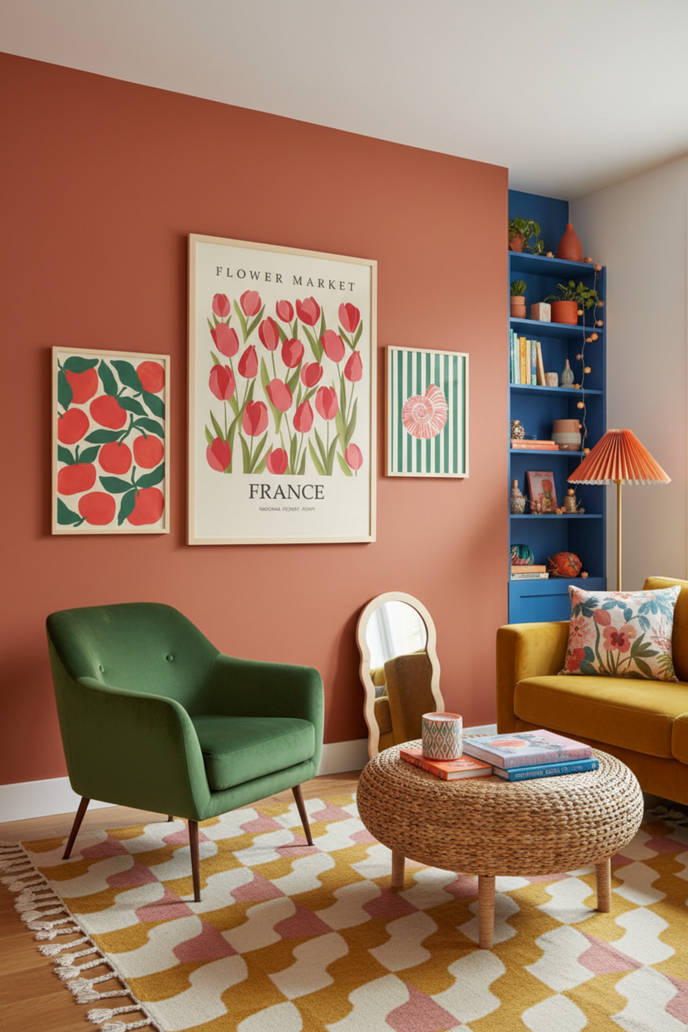 French Flower Market Art Print as part of a gallery wall arrangement