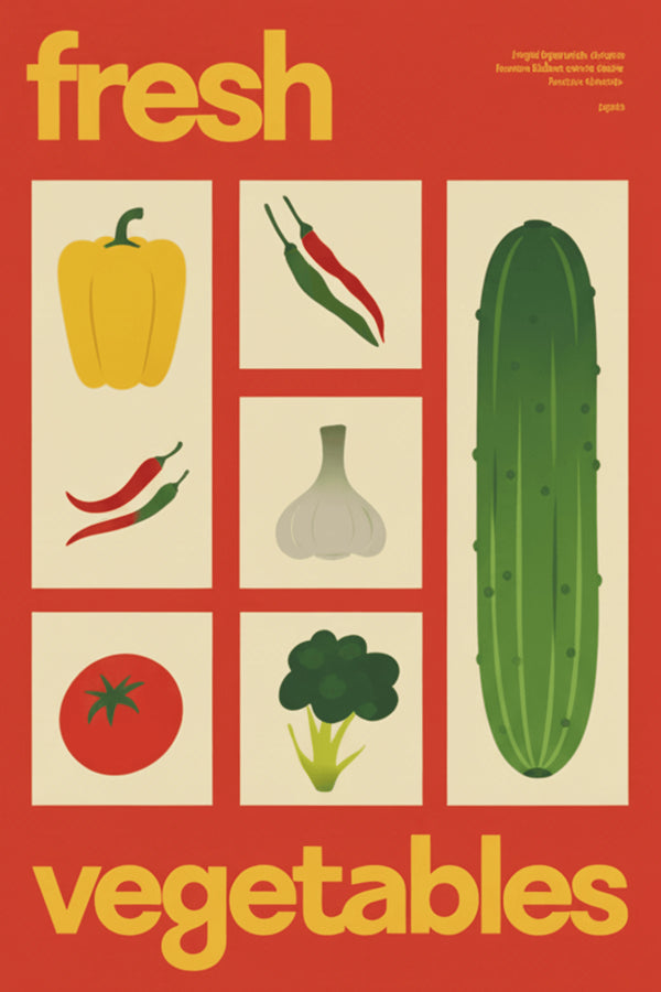 Fresh Vegetables Graphic Art Print – wall art print by LOUDHAUS