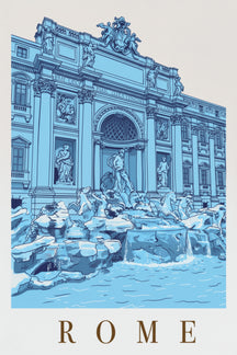 Iconic Trevi Fountain Rome Art Print – wall art print by LOUDHAUS