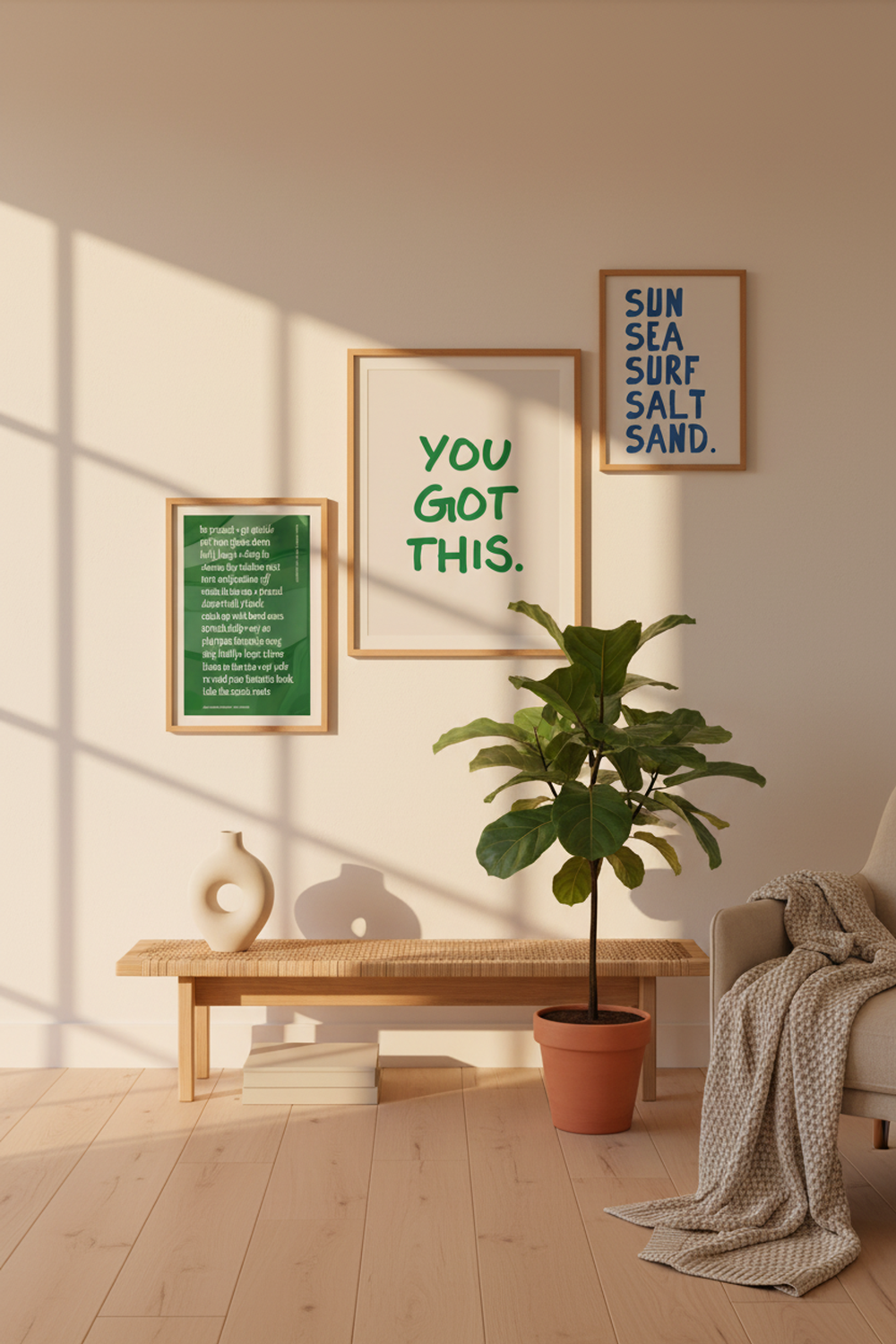 Inspirational 'You Got This' Art Print as part of a gallery wall arrangement