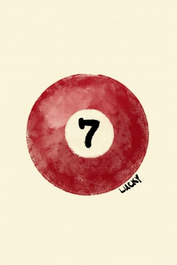 Lucky Red Billiard Ball Art Print – wall art print by LOUDHAUS