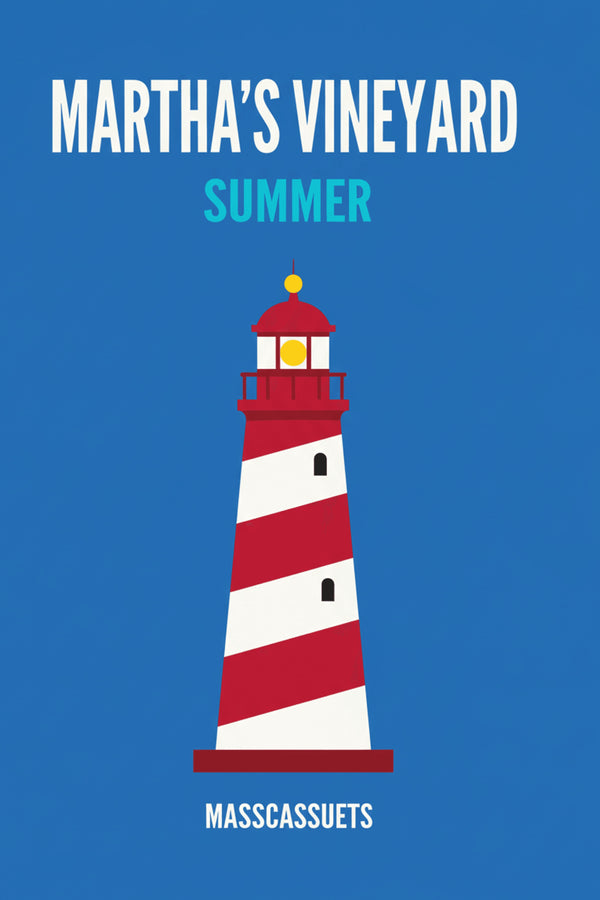 Martha's Vineyard Lighthouse Art Print – wall art print by LOUDHAUS