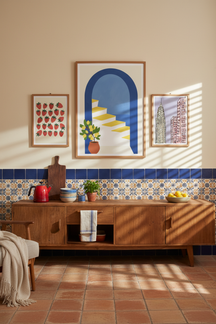 Mediterranean Archway Lemon Tree Art Print as part of a gallery wall arrangement