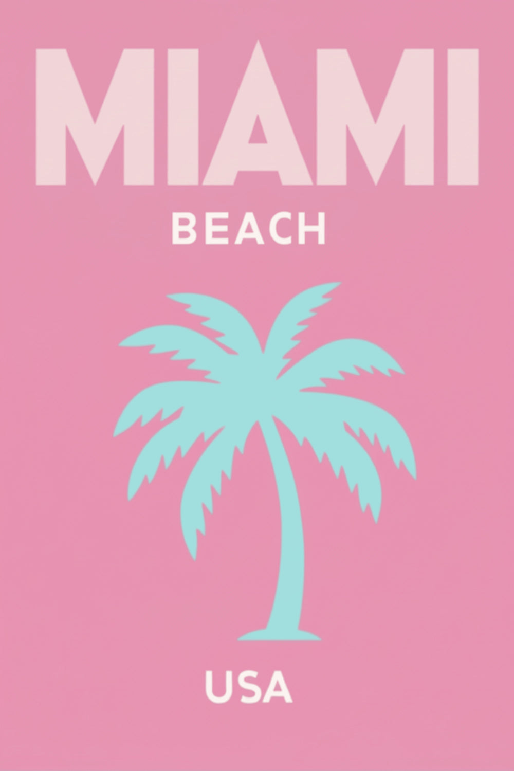 Miami Beach Palm Tree Art Print – wall art print by LOUDHAUS