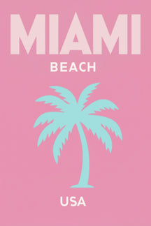 Miami Beach Palm Tree Art Print – wall art print by LOUDHAUS