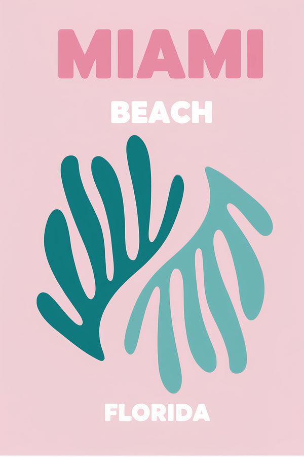Miami Beach Tropical Leaves Art Print – wall art print by LOUDHAUS