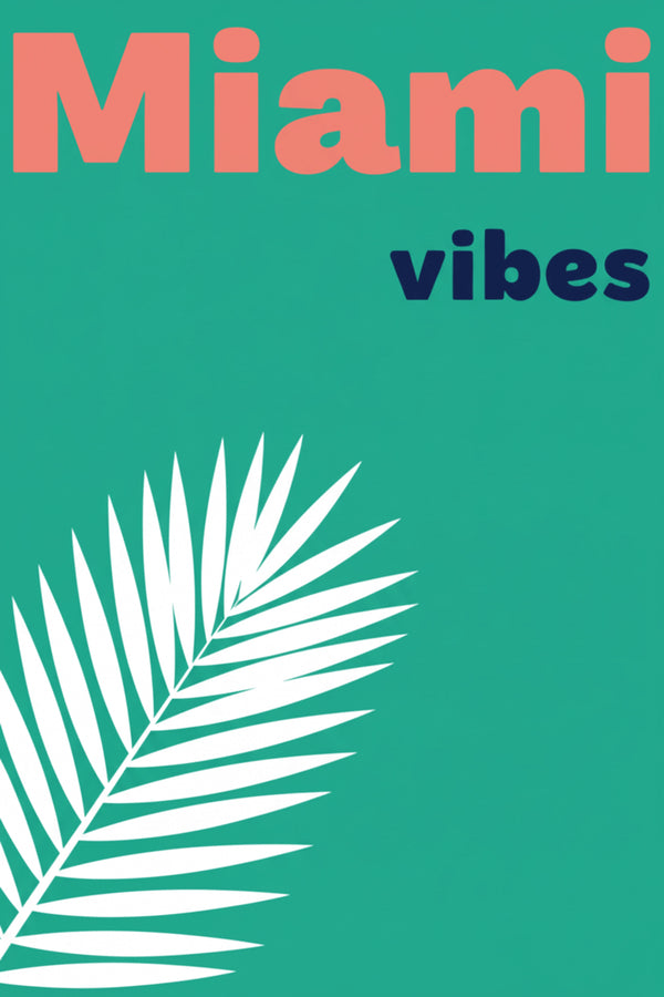 Miami Vibes Palm Leaf Art Print – wall art print by LOUDHAUS