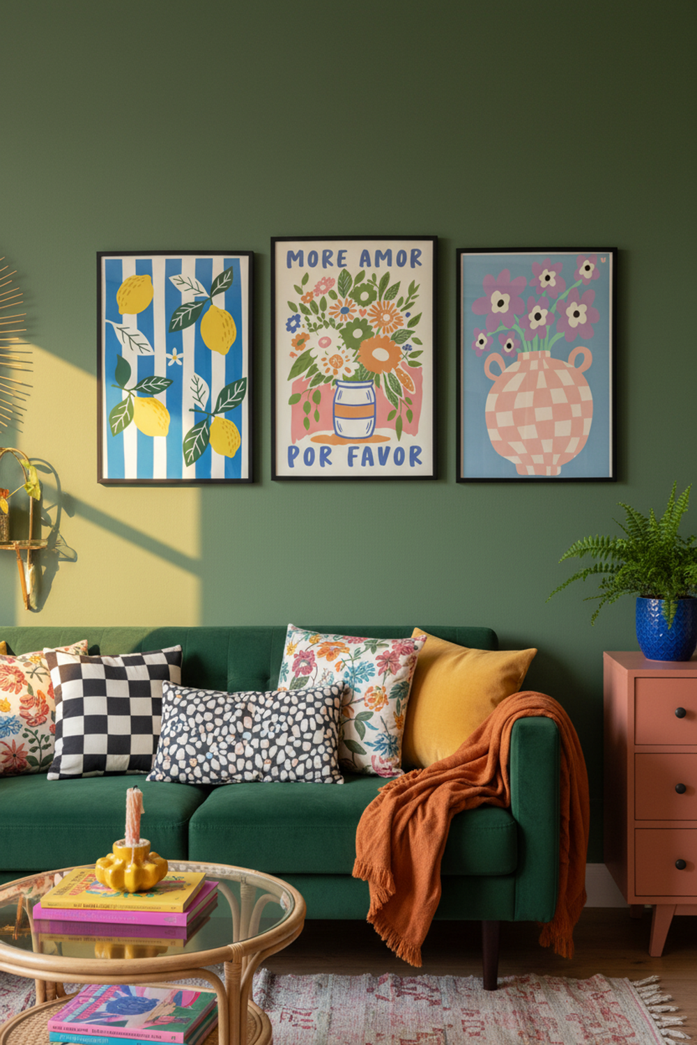 More Amor Por Favor Floral Art Print as part of a gallery wall arrangement
