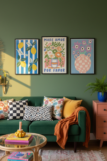 More Amor Por Favor Floral Art Print as part of a gallery wall arrangement