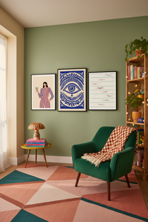 Mystic Eye Botanical Art Print as part of a gallery wall arrangement