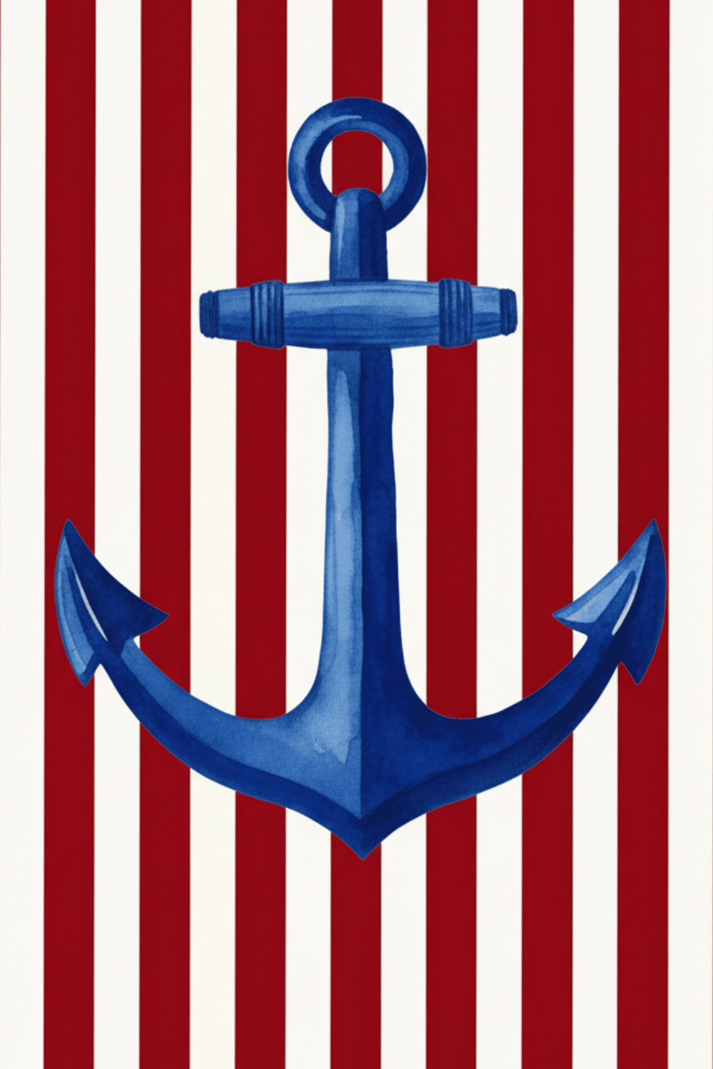 Nautical Anchor Stripe Art Print – wall art print by LOUDHAUS
