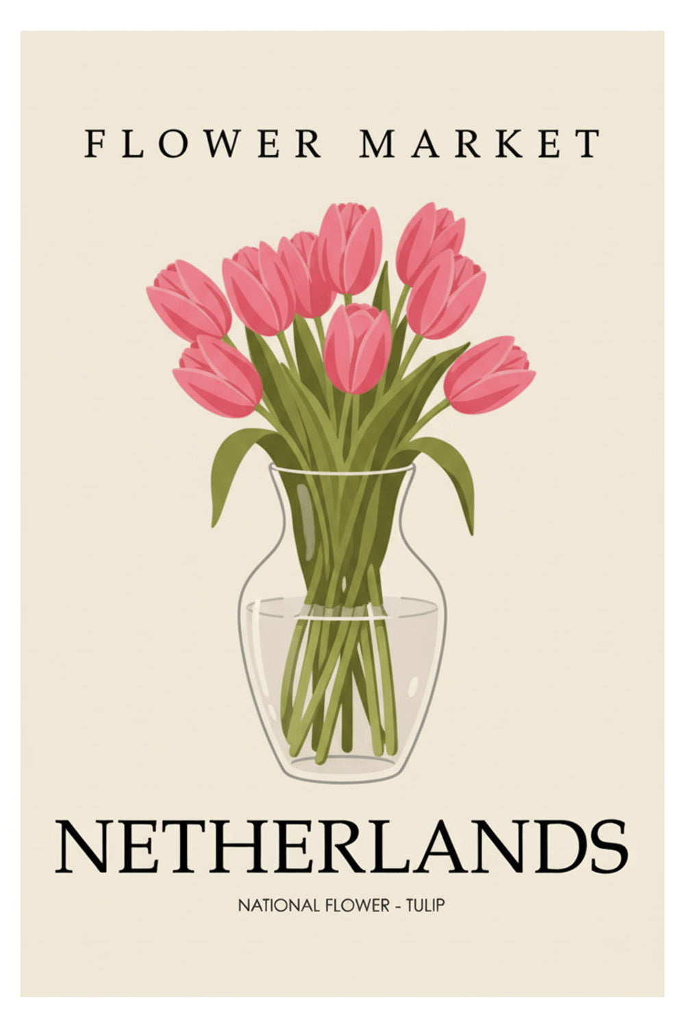Netherlands Tulip Flower Market Art Print – wall art print by LOUDHAUS