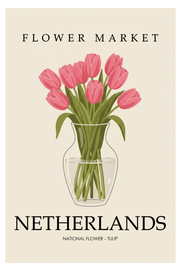 Netherlands Tulip Flower Market Art Print – wall art print by LOUDHAUS