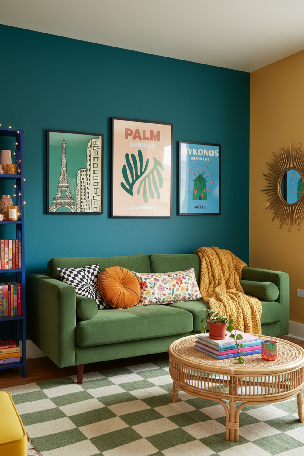 Palm Springs Tropical Leaf Art Print as part of a gallery wall arrangement